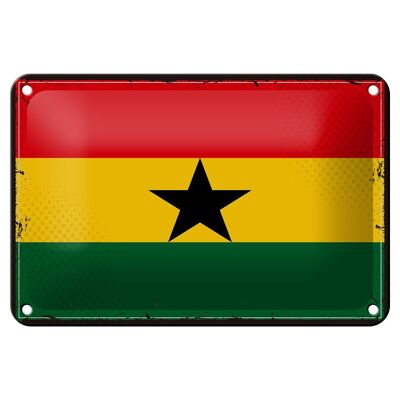 Targa in metallo Bandiera del Ghana 18x12 cm Decorazione con bandiera retrò del Ghana