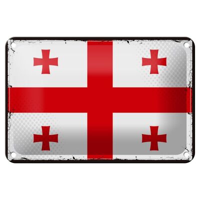 Metal sign flag of Georgia 18x12cm Retro Flag of Georgia decoration