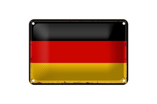 Blechschild Flagge Deutschlands 18x12cm Retro Flag Germany Dekoration