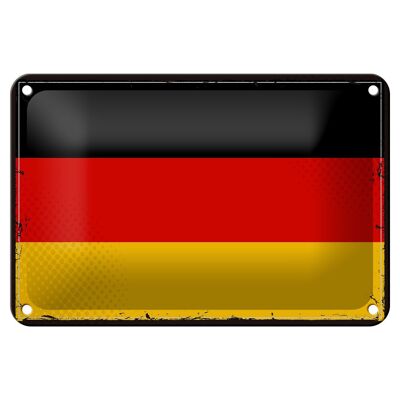 Blechschild Flagge Deutschlands 18x12cm Retro Flag Germany Dekoration