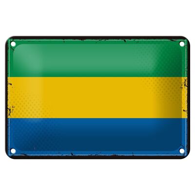 Blechschild Flagge Gabuns 18x12cm Retro Flag of Gabon Dekoration
