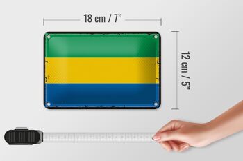 Signe en étain drapeau du Gabon 18x12cm, drapeau rétro du Gabon, décoration 5