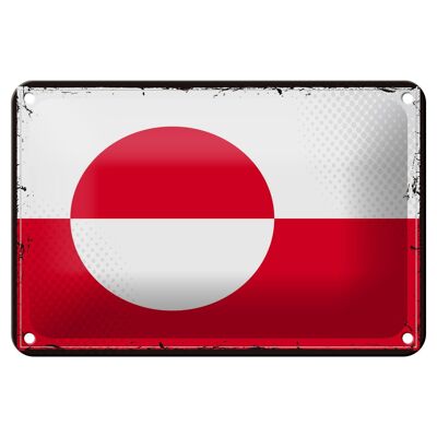 Blechschild Flagge Grönlands 18x12cm Retro Flag Greenland Dekoration