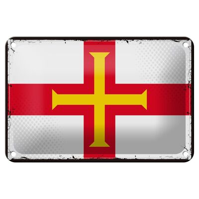 Cartel de chapa con bandera de Guernsey, 18x12cm, decoración Retro de la bandera de Guernsey