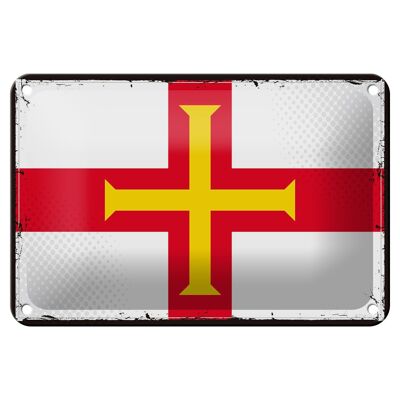 Blechschild Flagge Guernseys 18x12cm Retro Flag of Guernsey Dekoration