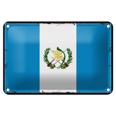Targa in metallo Bandiera del Guatemala 18x12 cm Decorazione bandiera retrò del Guatemala