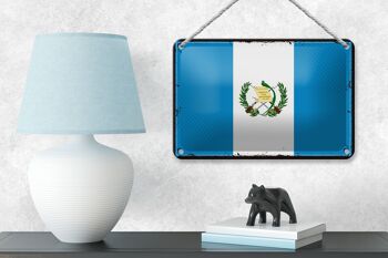 Signe en étain drapeau du Guatemala 18x12cm, drapeau rétro, décoration du Guatemala 4