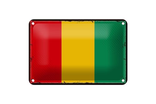Blechschild Flagge Guineas 18x12cm Retro Flag of Guinea Dekoration