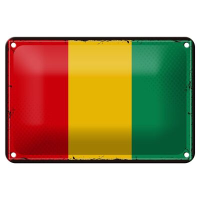 Targa in metallo Bandiera della Guinea 18x12 cm Decorazione retrò con bandiera della Guinea