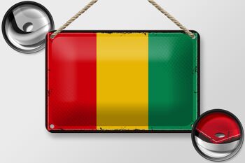 Drapeau de la Guinée en étain, 18x12cm, décoration rétro, drapeau de la Guinée 2