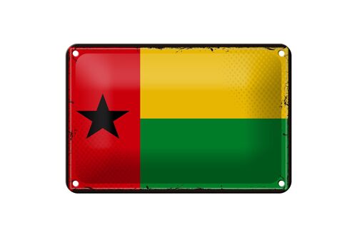 Blechschild Flagge Guinea-Bissaus 18x12cm Retro Guinea Dekoration