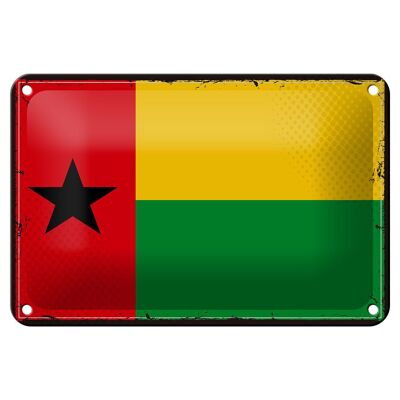 Targa in metallo Bandiera della Guinea-Bissau 18x12 cm Decorazione retrò Guinea