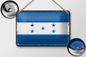 Drapeau en étain du Honduras 18x12cm, drapeau rétro du Honduras, décoration 2