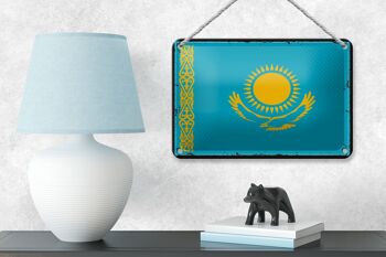 Drapeau du Kazakhstan en étain, 18x12cm, décoration rétro du Kazakhstan 4