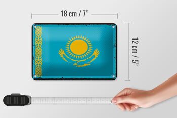 Drapeau du Kazakhstan en étain, 18x12cm, décoration rétro du Kazakhstan 5