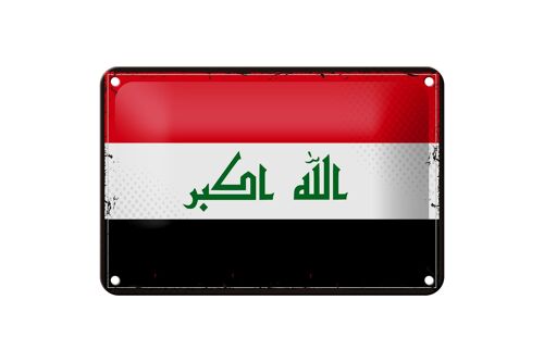 Blechschild Flagge Irak 18x12cm Retro Flag of Iraq Dekoration