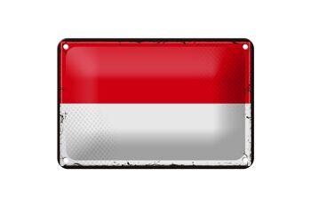 Signe en étain drapeau de l'indonésie, 18x12cm, drapeau rétro, décoration indonésienne 1