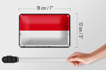 Signe en étain drapeau de l'indonésie, 18x12cm, drapeau rétro, décoration indonésienne 5
