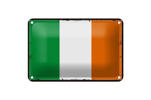 Blechschild Flagge Irlands 18x12cm Retro Flag of Ireland Dekoration