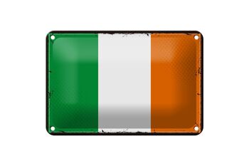 Signe en étain drapeau de l'irlande 18x12cm, décoration rétro du drapeau de l'irlande 1