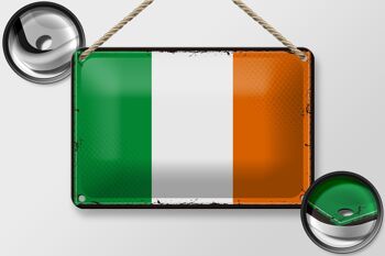 Signe en étain drapeau de l'irlande 18x12cm, décoration rétro du drapeau de l'irlande 2