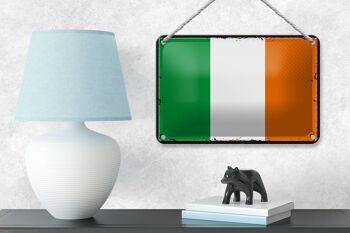 Signe en étain drapeau de l'irlande 18x12cm, décoration rétro du drapeau de l'irlande 4