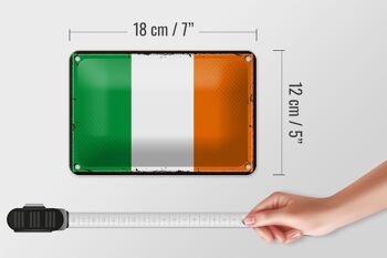 Signe en étain drapeau de l'irlande 18x12cm, décoration rétro du drapeau de l'irlande 5