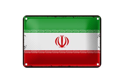 Blechschild Flagge Iran 18x12cm Retro Flag of iran Dekoration