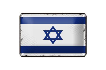 Drapeau d'israël en étain, 18x12cm, décoration rétro, drapeau d'israël 1