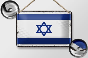 Drapeau d'israël en étain, 18x12cm, décoration rétro, drapeau d'israël 2