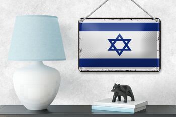 Drapeau d'israël en étain, 18x12cm, décoration rétro, drapeau d'israël 4