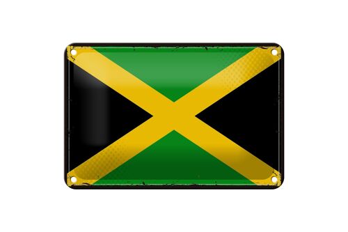 Blechschild Flagge Jamaikas 18x12cm Retro Flag of Jamaica Dekoration
