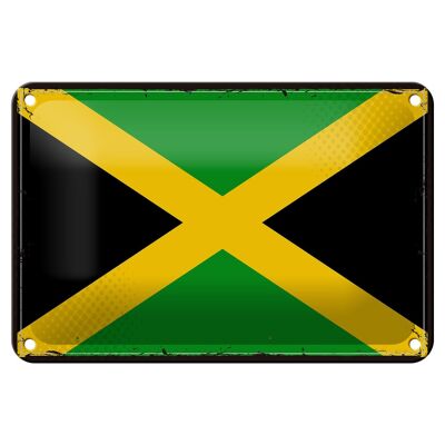 Targa in metallo Bandiera della Giamaica 18x12 cm Decorazione retrò con bandiera della Giamaica