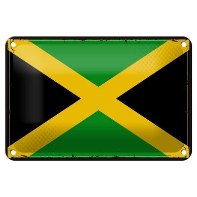 Blechschild Flagge Jamaikas 18x12cm Retro Flag of Jamaica Dekoration