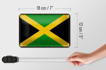 Signe en étain drapeau de la jamaïque 18x12cm, drapeau rétro de la jamaïque, décoration 5