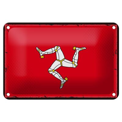 Blechschild Flagge Isle of Man 18x12cm Retro Isle of Man Dekoration