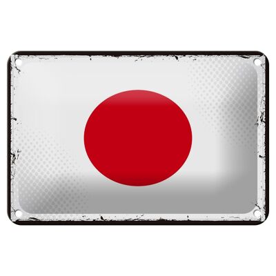 Targa in metallo Bandiera del Giappone 18x12 cm Decorazione con bandiera retrò del Giappone