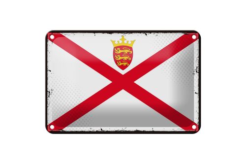 Blechschild Flagge Jerseys 18x12cm Retro Flag of Jersey Dekoration