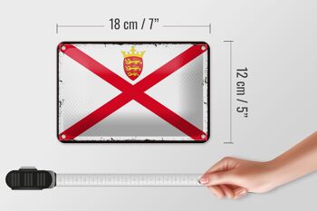 Signe en étain drapeau de Jersey 18x12cm, drapeau rétro de décoration de Jersey 5