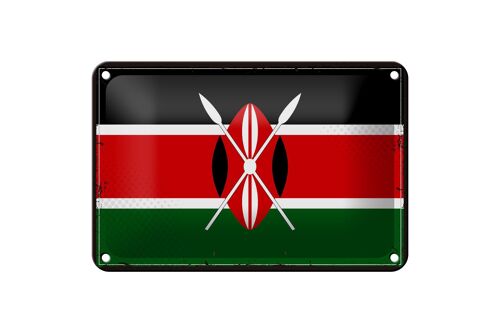 Blechschild Flagge Kenias 18x12cm Retro Flag of Kenya Dekoration
