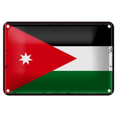Cartel de hojalata con bandera de Jordania, 18x12cm, decoración Retro de la bandera de Jordania