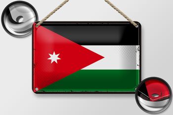 Drapeau de la jordanie en étain, 18x12cm, décoration rétro, drapeau de la jordanie 2