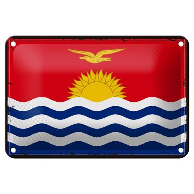 Cartel de chapa con bandera de Kiribati, 18x12cm, decoración Retro de bandera de Kiribati