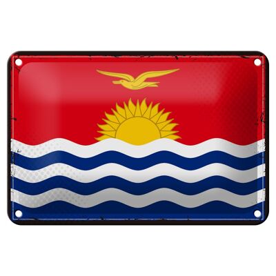 Drapeau en étain de Kiribati, 18x12cm, drapeau rétro de Kiribati, décoration