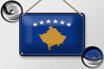 Drapeau en étain du Kosovo 18x12cm, drapeau rétro du Kosovo, décoration 2