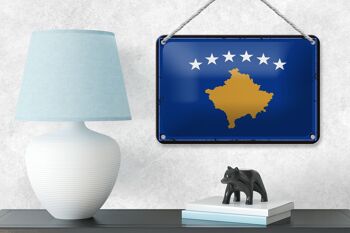 Drapeau en étain du Kosovo 18x12cm, drapeau rétro du Kosovo, décoration 4