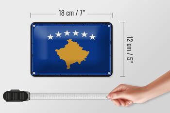 Drapeau en étain du Kosovo 18x12cm, drapeau rétro du Kosovo, décoration 5