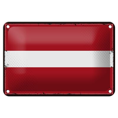 Targa in metallo Bandiera della Lettonia 18x12 cm Decorazione con bandiera retrò della Lettonia