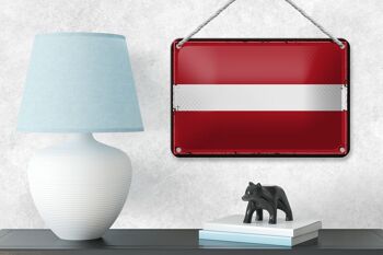 Signe en étain drapeau de la lettonie, 18x12cm, drapeau rétro de la lettonie, décoration 4