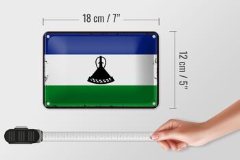 Drapeau en étain du Lesotho, 18x12cm, drapeau rétro du Lesotho, décoration 5